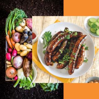 Légumes racines et saucisses