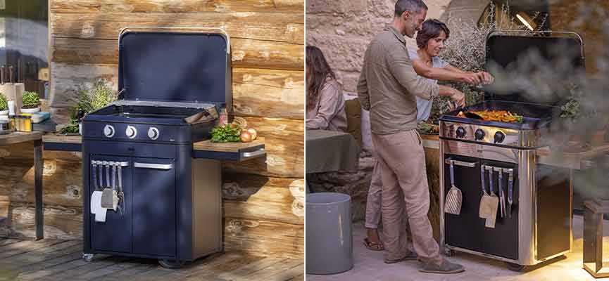 plancha gaz sur chariot enosign 80