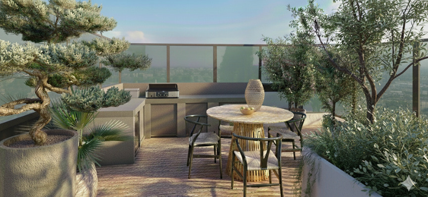 amenagement cuisine exterieure terrasse agence Pousse