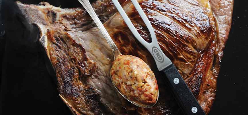 Côte de boeuf au beurre de tomates