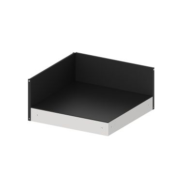 MODULO Plateau d'angle HPL-Noir et inox