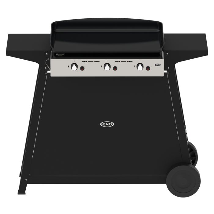Eno Pack Oceane 65 Plancha 3 Feux Gaz Sur Chariot Noir