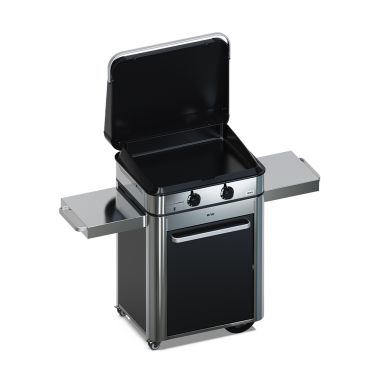 Combo ENOSIGN 65 Plancha Gaz Noir et Inox sur Chariot