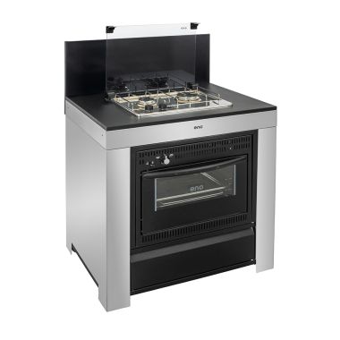 Modulo Combiné ENO Plaque de cuisson et Four gaz inox marin acier noir