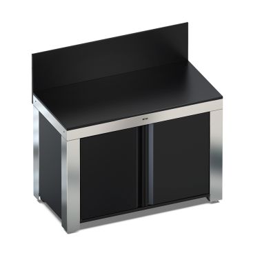MODULO - Meuble Plancha FÉLIX 120 Noir et Inox
