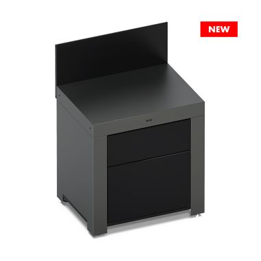 MODULO - Meuble Plan Travail Gris Cargo 2 Tiroirs