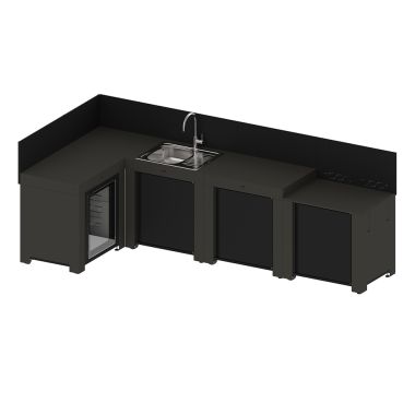Cuisine COMFORT 4 modules avec angle- Gris cargo