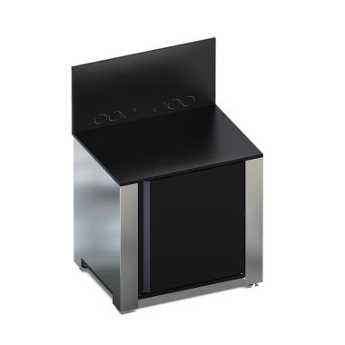 MODULO - Meuble Plancha 80 Noir et Inox