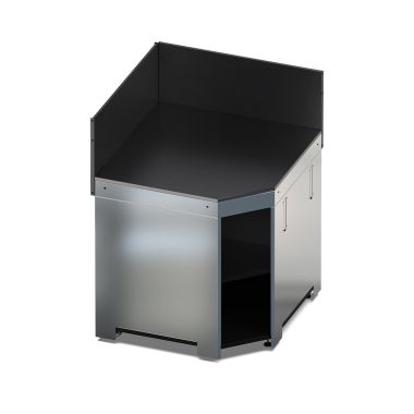 MODULO - Meuble d'Angle 80 Noir et Inox