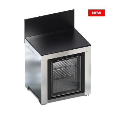 MODULO - Meuble Frigo 75L Noir et inox