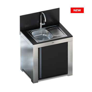 MODULO Évier avec Égouttoir Noir et Inox