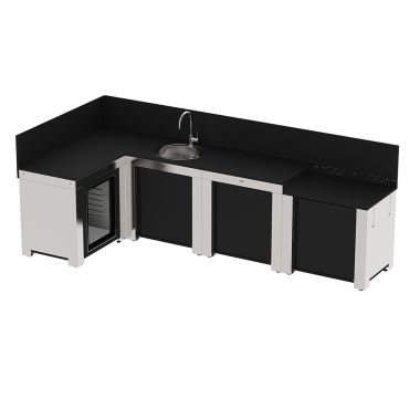 Cuisine COMFORT 4 modules avec angle-Inox